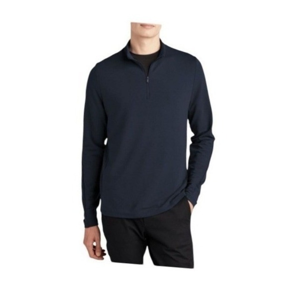 Mercer+Mettle Stretch 1/4-Zip Pullover Night Navy Nylon‎ Knit Long Sleeves L